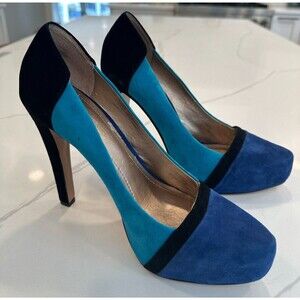 BCBGeneration Perries Kidsuede twotone bluebird pump 9.5